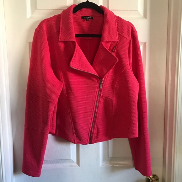 Torrid pink waffle-textured motor jacket size 2X - Picture 2 of 10